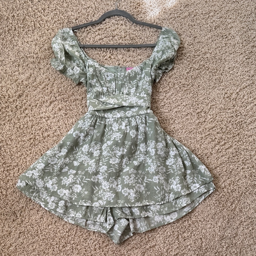 Green romper dress